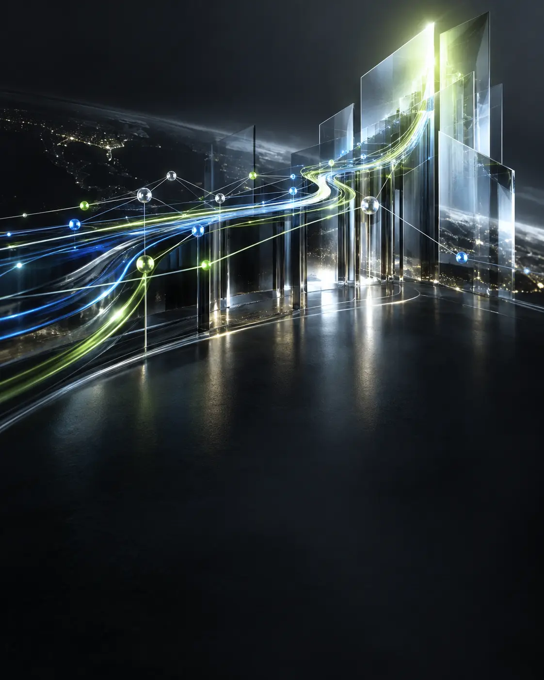 Abstract network representing commercial growth and strategic connections